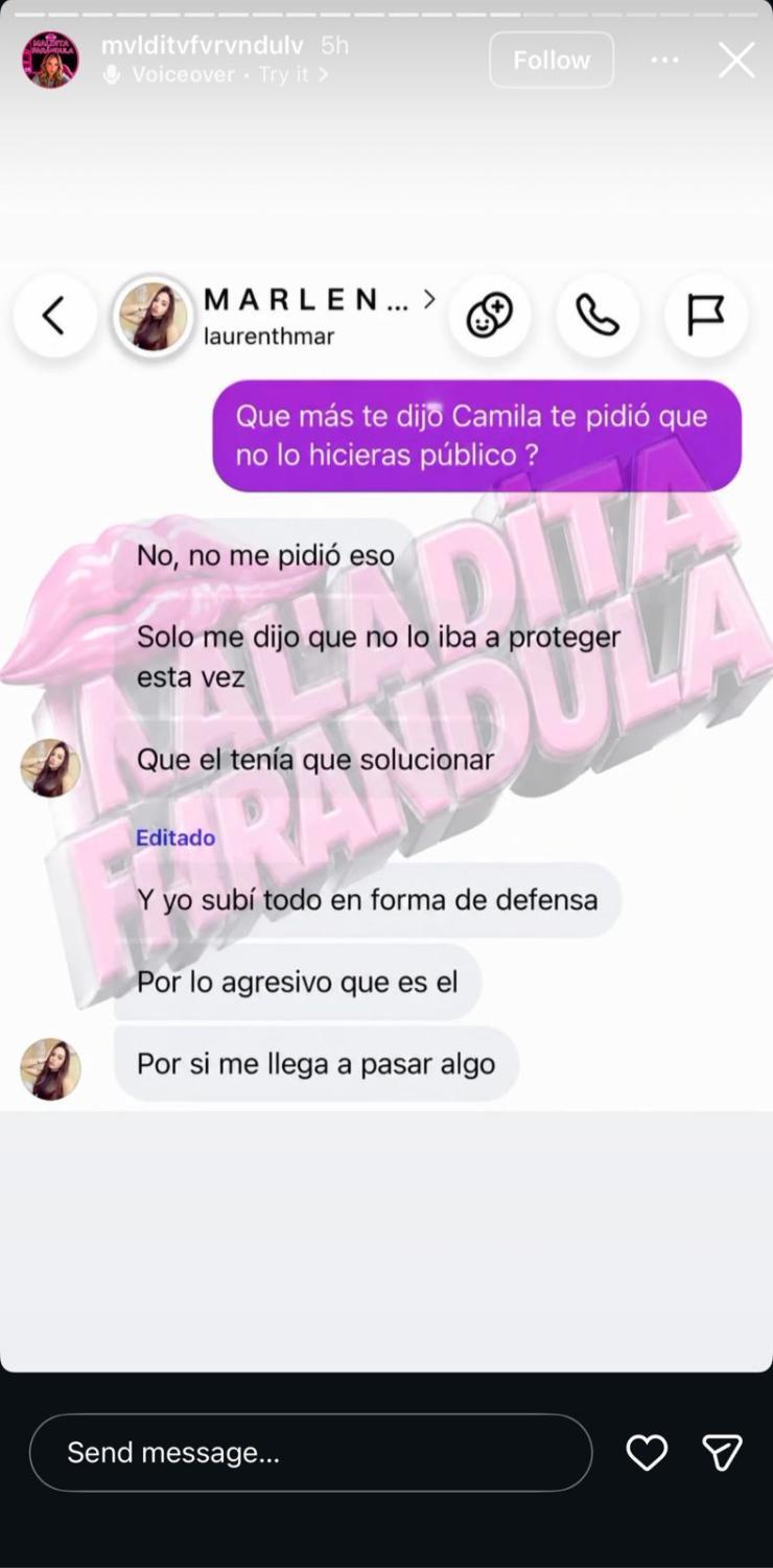 La reacción de Camila Sepúlveda y su relación con Jordhy Thompson | Crédito: Instagram Maldita Farándula