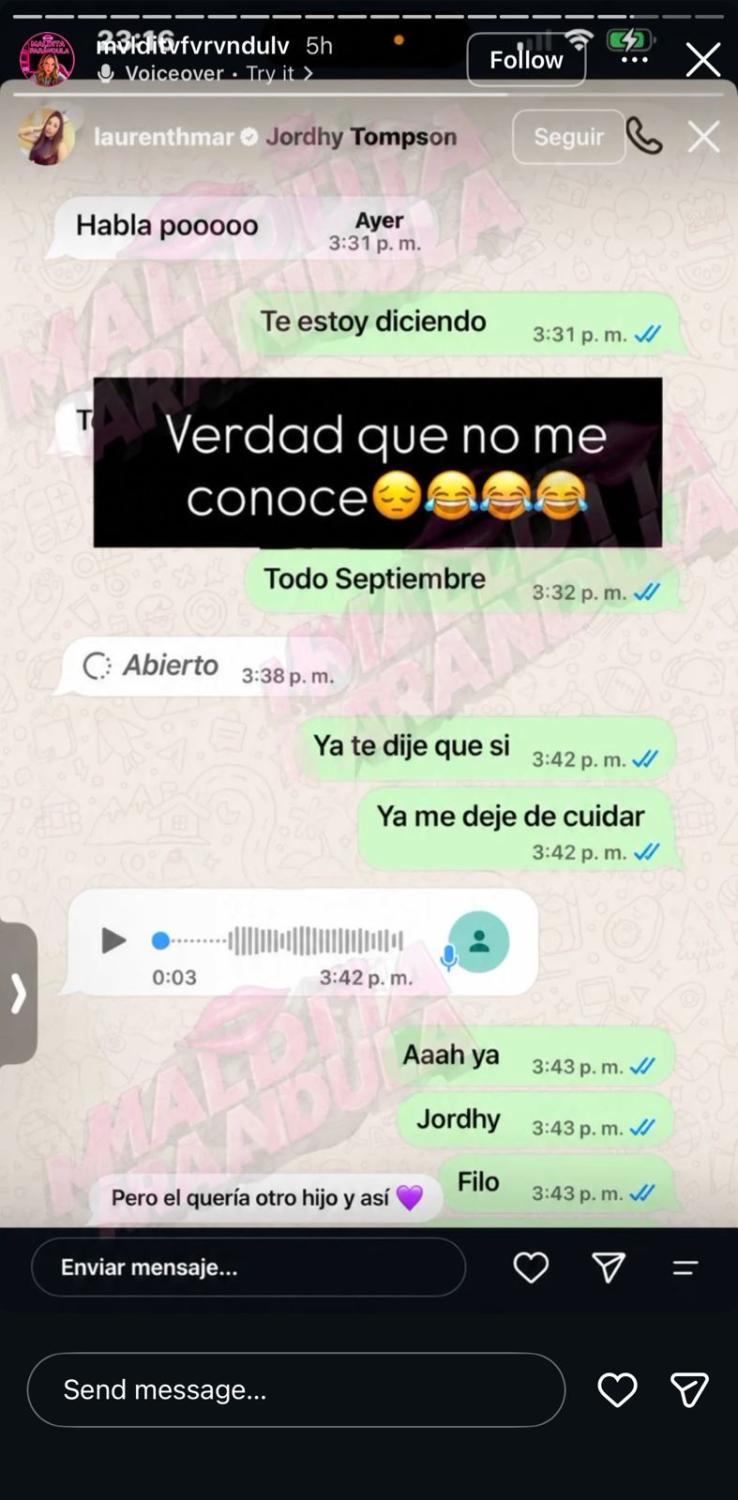 La reacción de Camila Sepúlveda y su relación con Jordhy Thompson | Crédito: Instagram Maldita Farándula