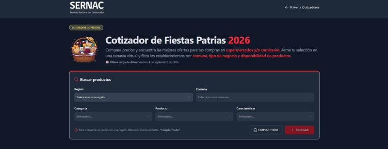 Cotizador de Fiestas Patrias - Sernac.