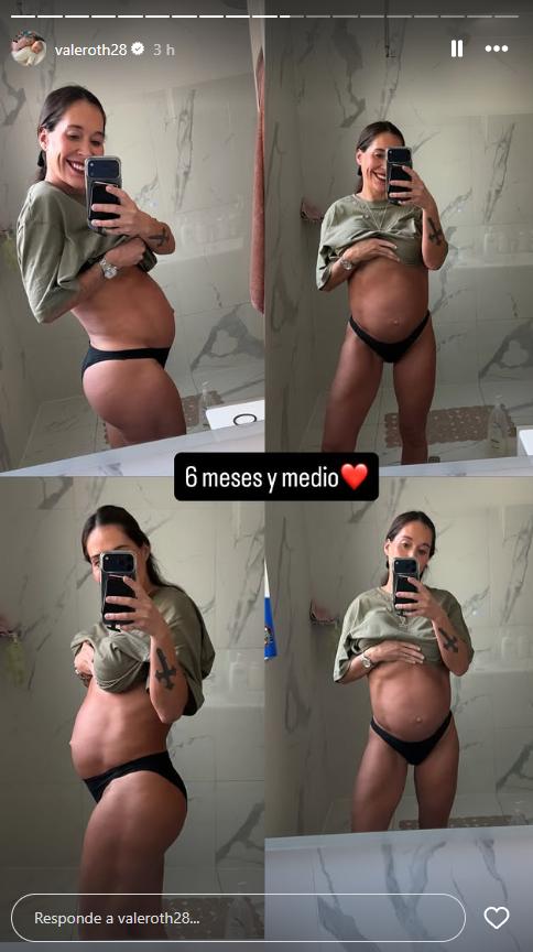 Vale Roth mostró su pancita de casi 7 meses | Crédito: Instagram Vale Roth