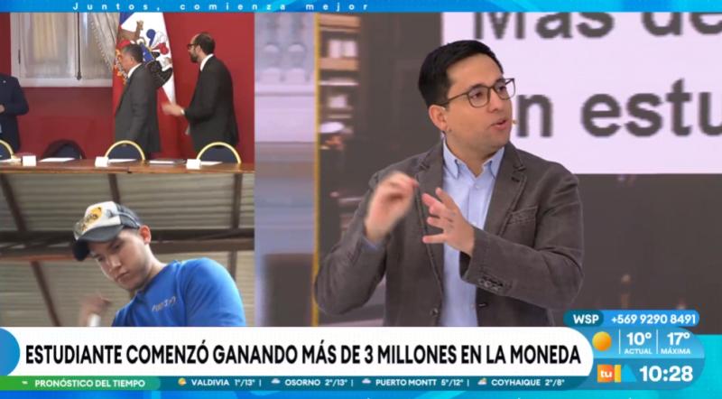 Joven de 19 años gana 1,9 millones de pesos en La Moneda.
