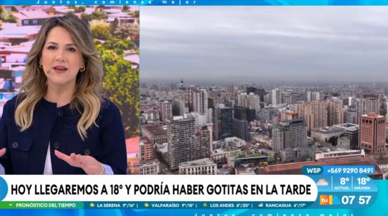 Michelle Adam cuenta a qué hora comienza la lluvia en Santiago.