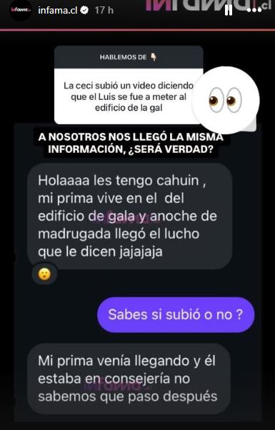Pantallazo del portal Infama - Instagram @infama.cl
