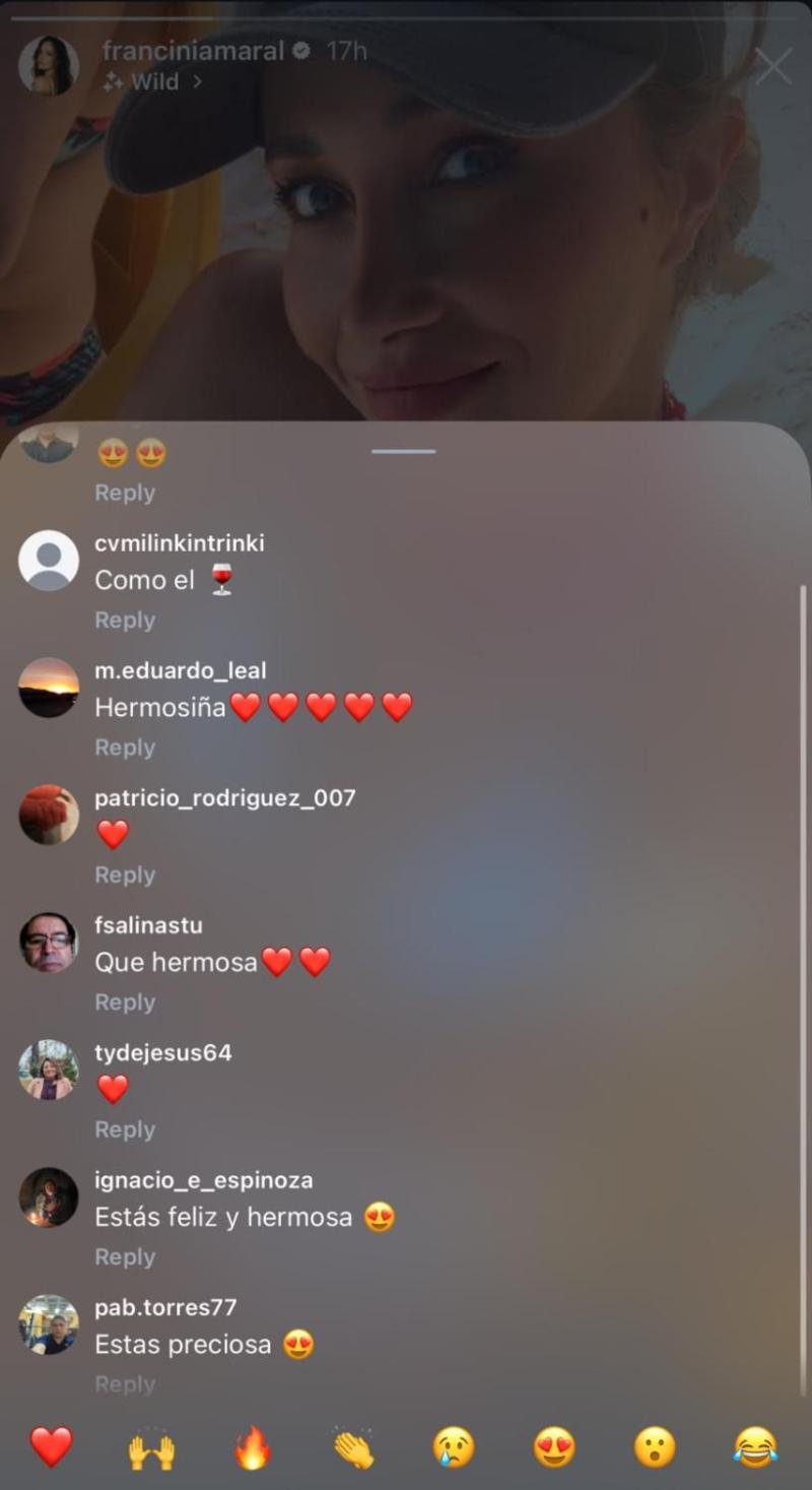 Comentarios en publicación de Francini | Crédito: Instagram @franciniamaral