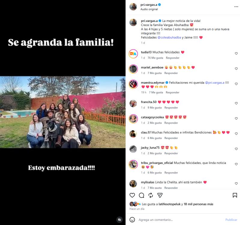 Priscilla Vargas revela que su familia se agrandará | Crédito: Instagram @pri.vargas.a