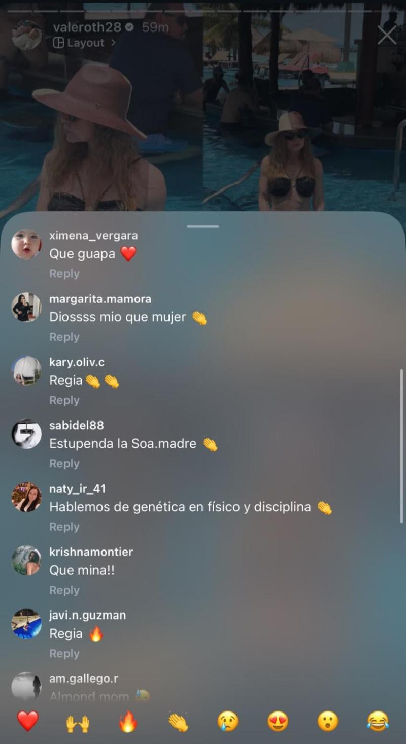 Comentarios en publicación de Vale Roth | Crédito: Instagram @valeroth28