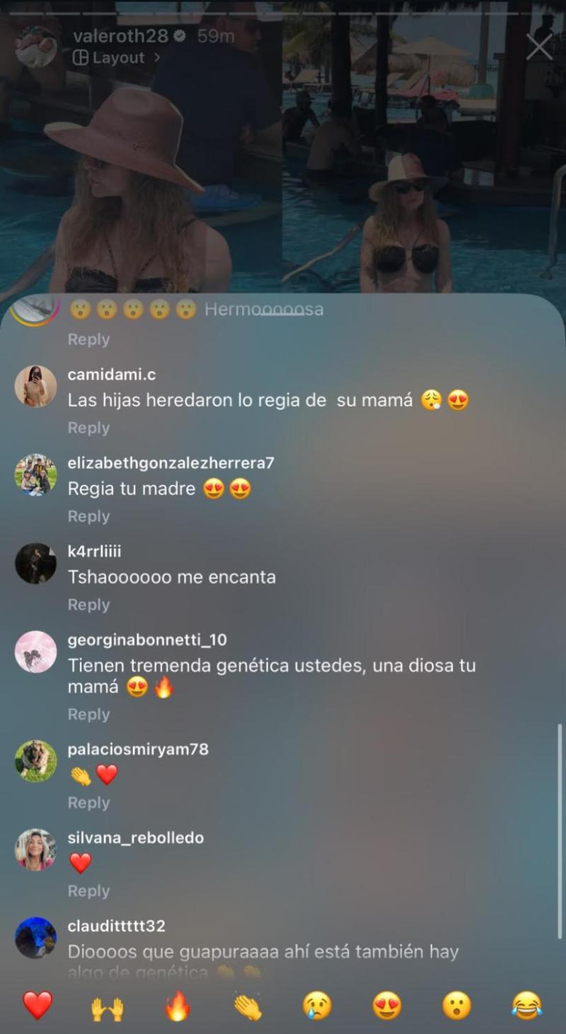 Comentarios en publicación de Vale Roth | Crédito: Instagram @valeroth28