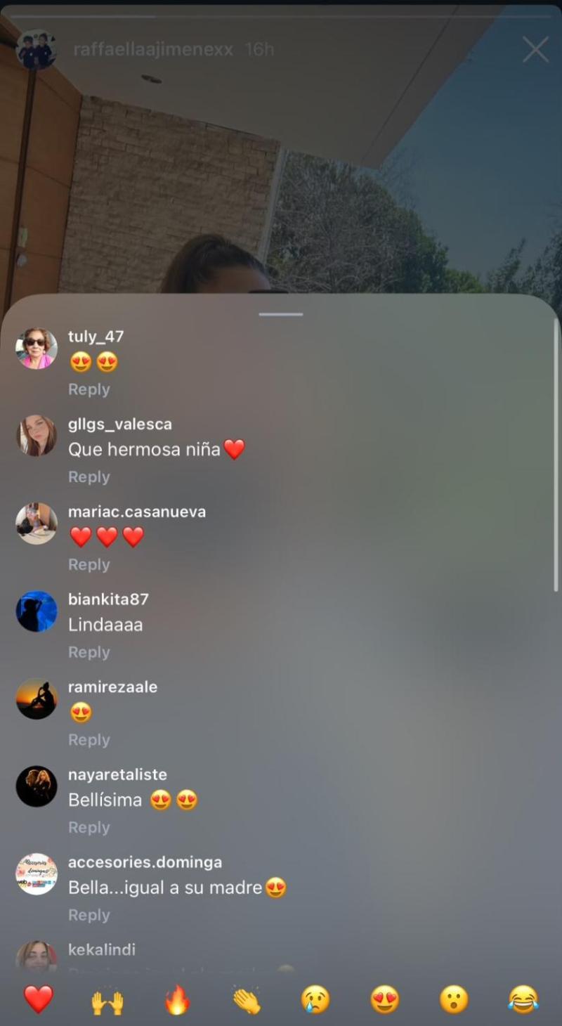 Comentarios en publicación de Raffaella | Crédito: Instagram @raffaellaajimenexx