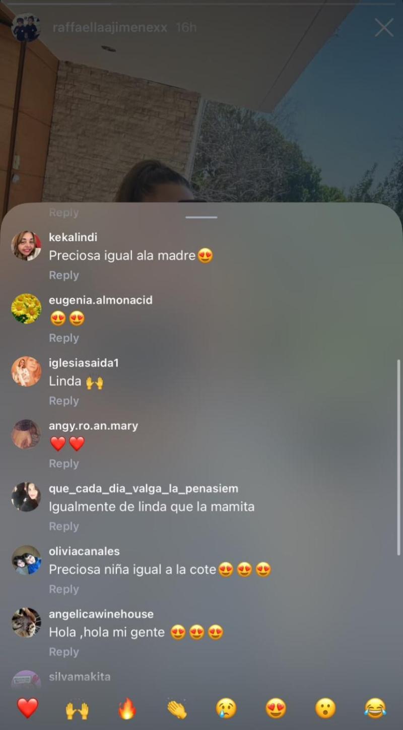 Comentarios en publicación de Raffaella | Crédito: Instagram @raffaellaajimenexx