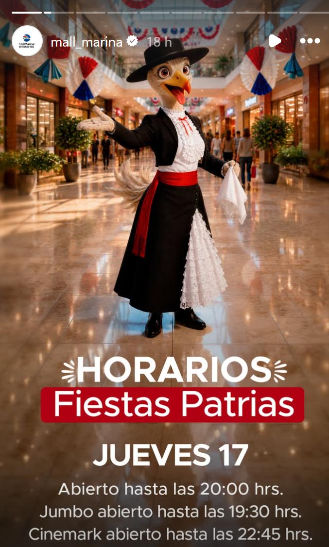 Cierre de Mall Marina el 17 de septiembre Fiestas Patrias - Captura de pantalla