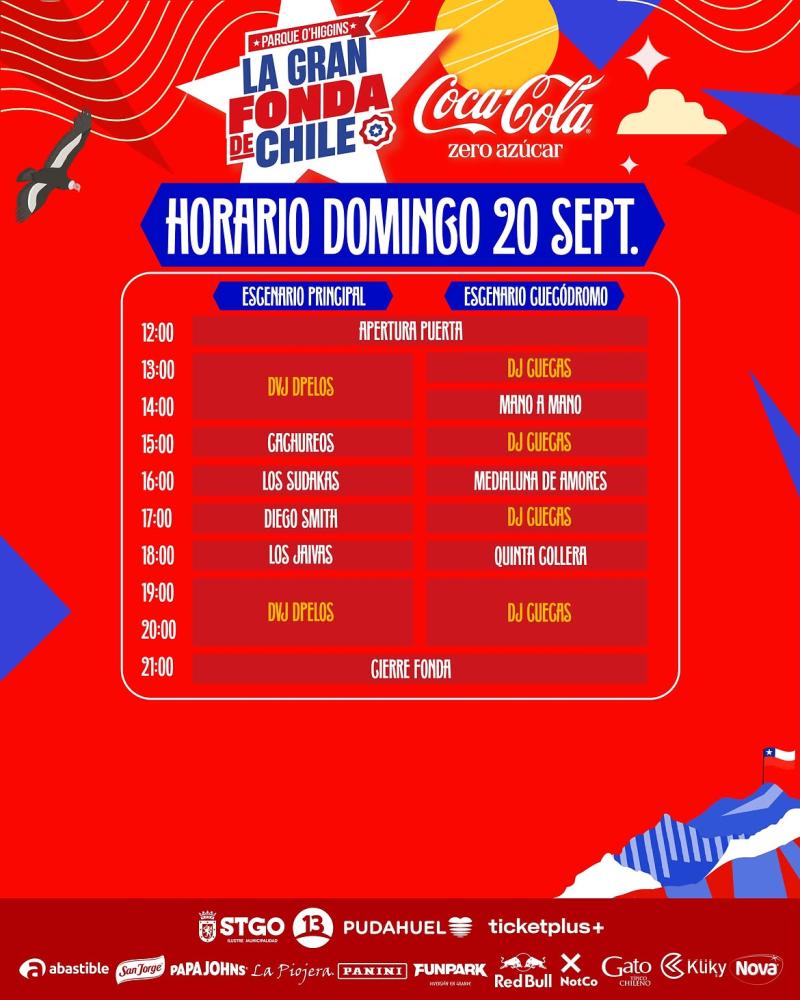 Programación de hoy - Instagram @lagranfondadechile