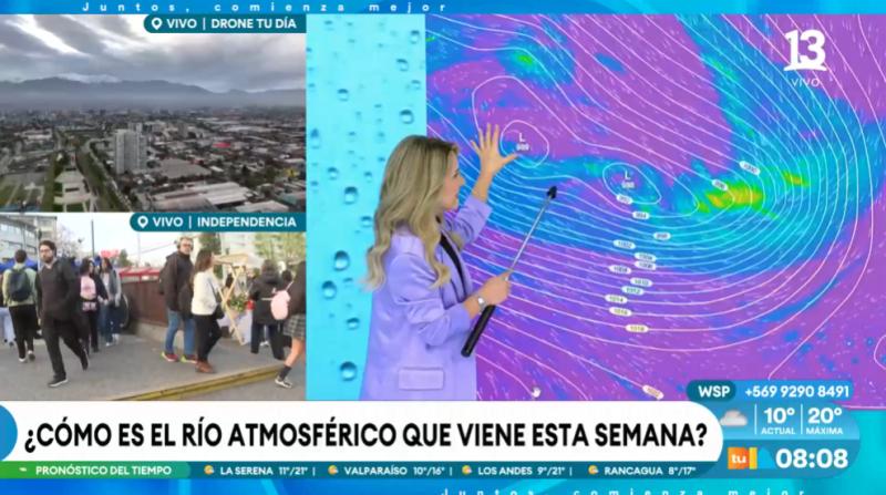 Michelle Adam anuncia sistema frontal con río atmosférico esta semana en el país.