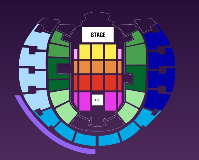 Distribución del Santander Arena para el concierto de Hilary Duff | Captura Puntoticket