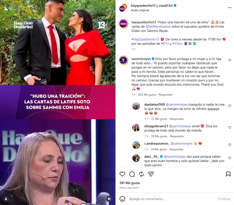 Sammis Reyes responde a predicción de Latife Soto | Crédito: Instagram @hayquedecirlo13