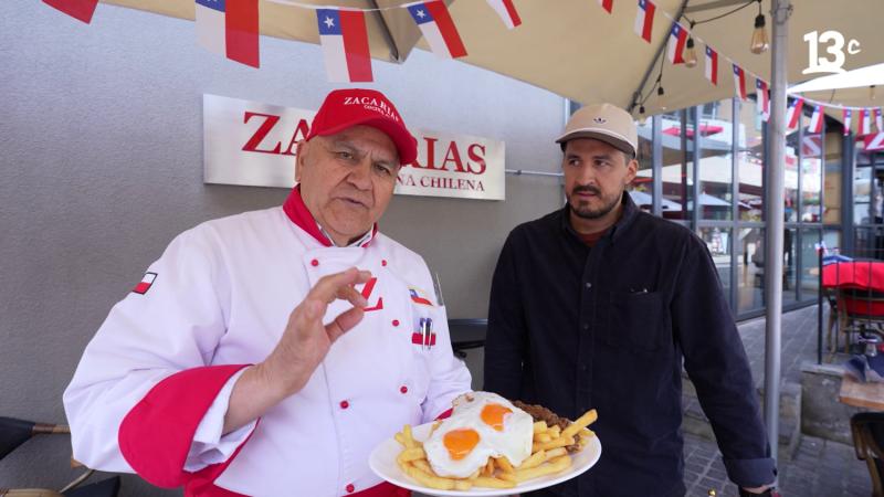 Zacarías Alarcón presenta un plato de lomo a lo pobre junto a Eliseo Mella / 13C