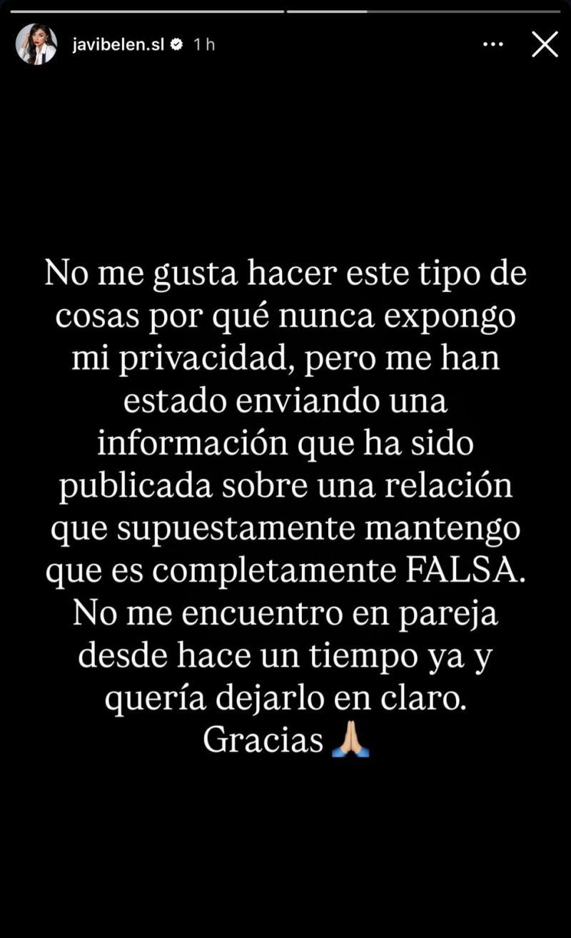 El mensaje de Javiera Belén luego de que Lucky Brown asegurara que están en una relación | Crédito: Instagram @javibelen.sl