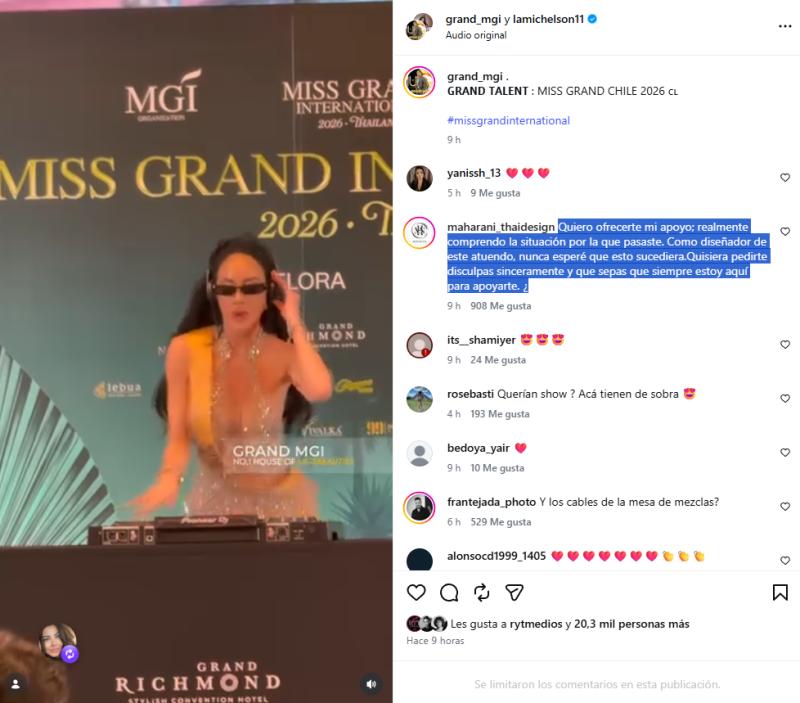 El diseñador del vestido pidió disculpas | Crédito: Instagram @grand_mgi