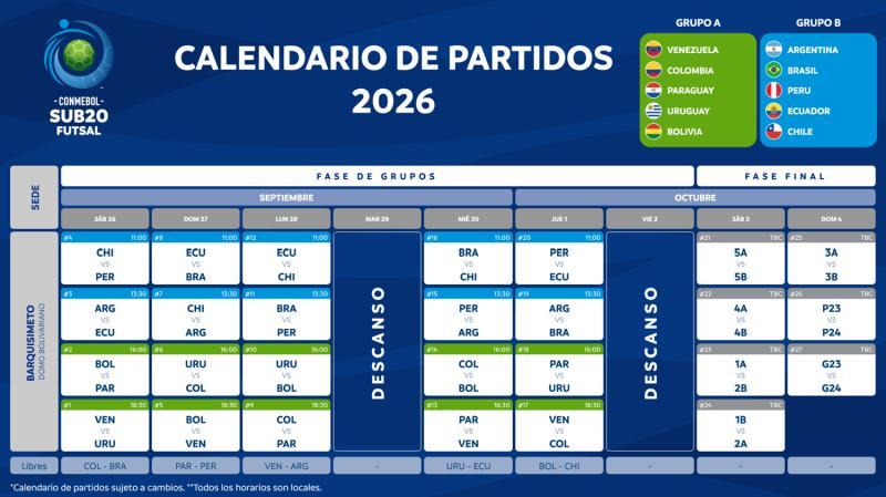 Calendario de partidos / Conmebol