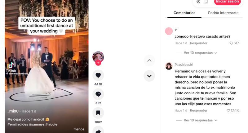 Comentarios que desató la publicación de Sammis Reyes - Captura Tiktok