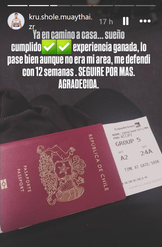 Historia de Instagram de Zapata.