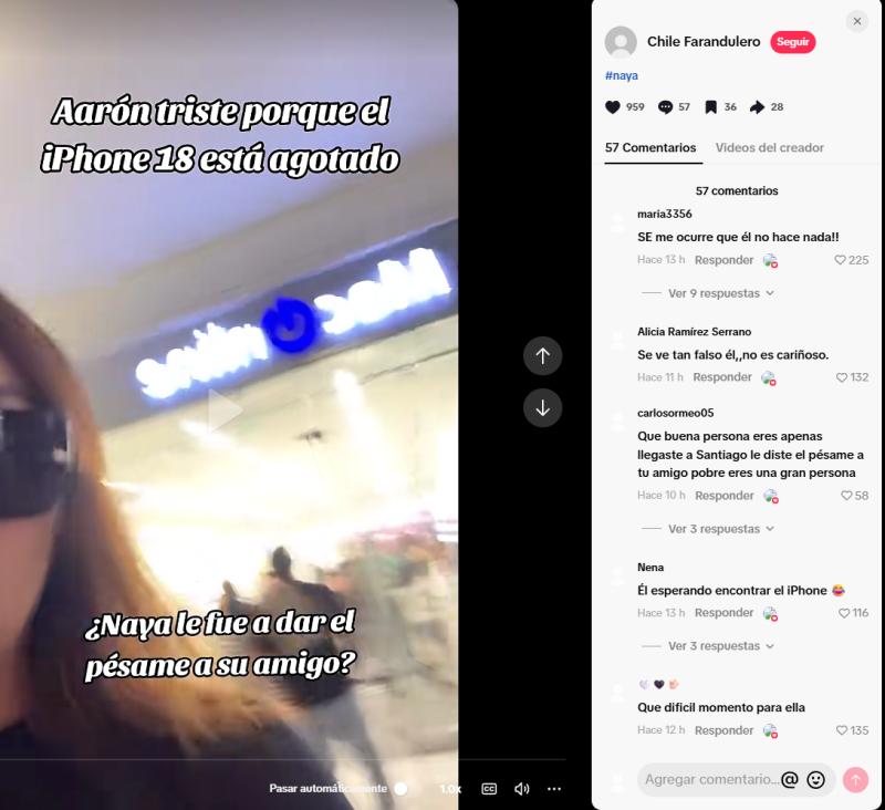 Críticas a Naya Fácil | Crédito: TikTok Chile Farandulero