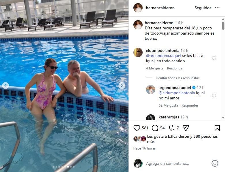 Raquel Argandoña deja mensaje a su ex Hernán Calderón y su nueva pareja | Crédito: Instagram @hernancalderon