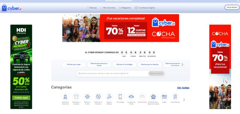 Captura de la página web oficial del Cyber Monday 2026