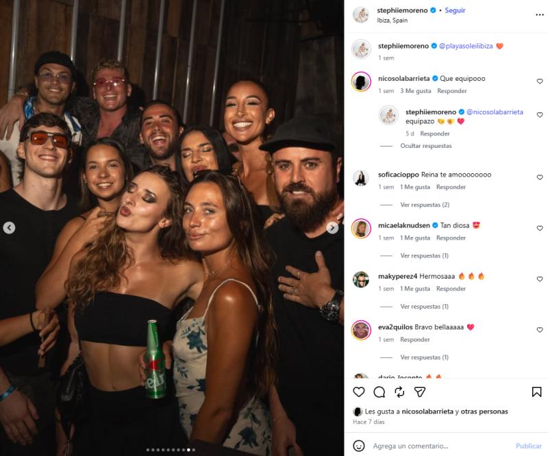 Interacciones entre Stephie Moreno y Nicolás Solabarrieta | Crédito: Instagram @stephiiemoreno
