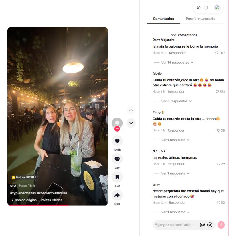 Video de Paloma Aliaga con sus hijas generó debate | Crédito: Tiktok @elo_valenzuela