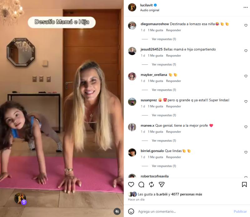 Lucila Vit subió video junto a su hija y se llenó de comentarios | Crédito: Instagram @lucilavit