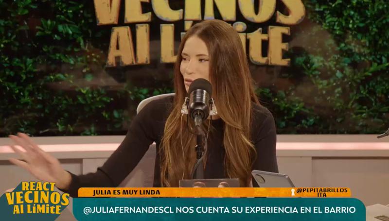 Julia Fernandes en el react de Vecinos al límite