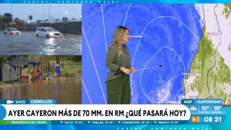 Michelle revela a qué hora terminan las lluvias en Santiago.