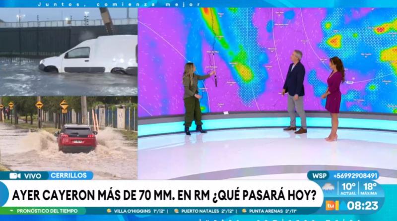 Michelle revela a qué hora terminan las lluvias en Santiago.