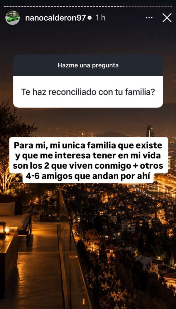 Nano revela cómo está la relación familiar | Crédito: Instagram @nanocalderon97