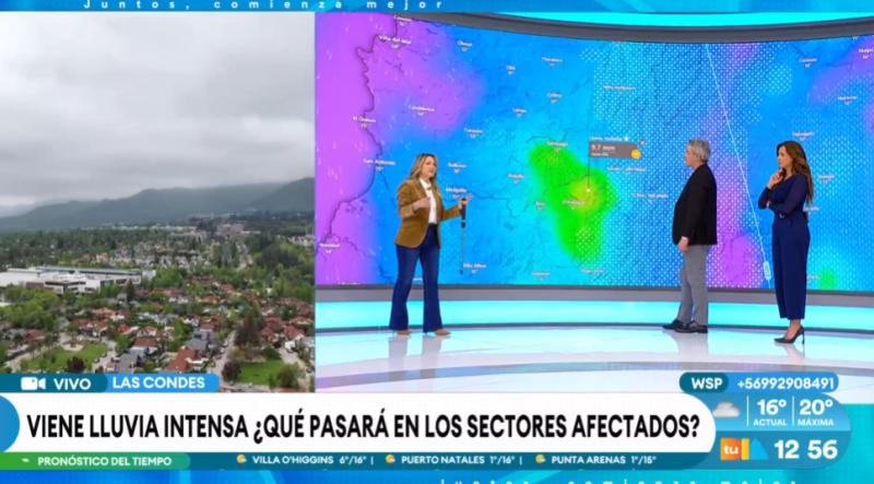 Michelle Adam anuncia la llegada en un nuevo sistema frontal a Santiago.