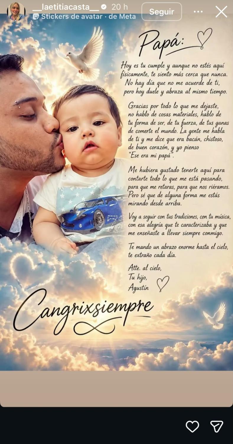 Carta del hijo de Sebastián Leiva - Instagram