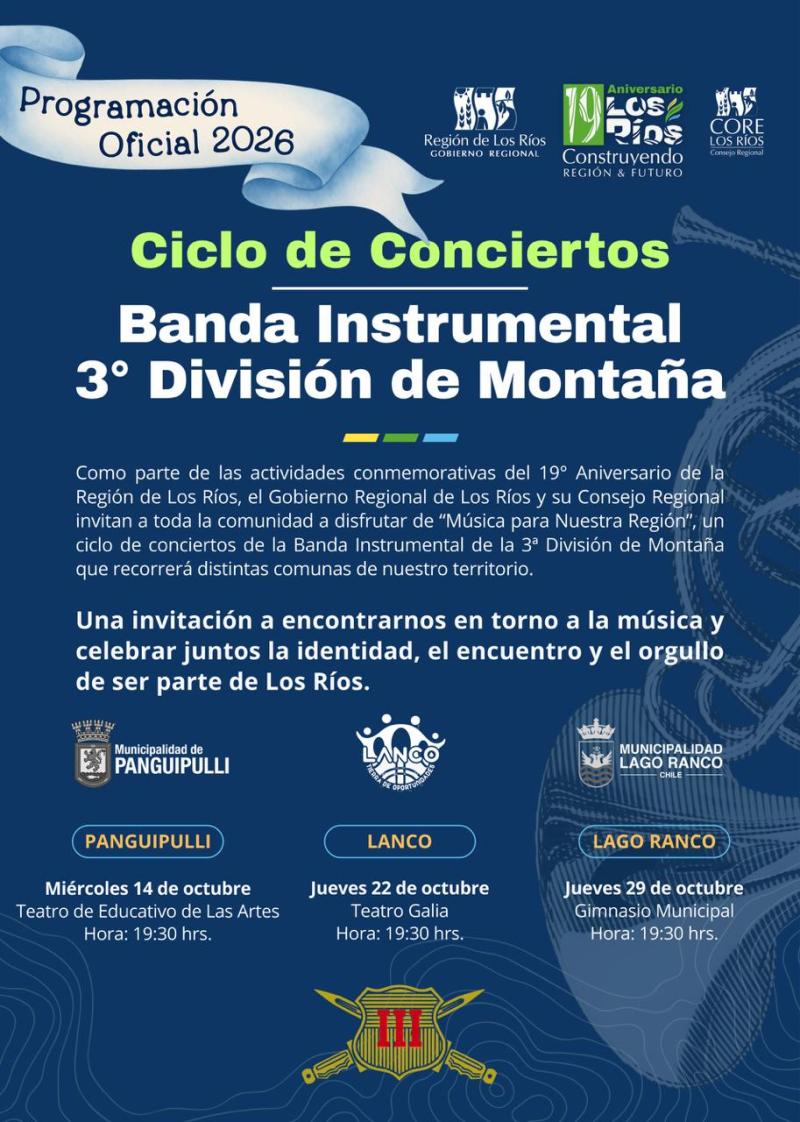 La Corporación de Adelanto Amigos de Panguipulli presenta su programación de octubre.
