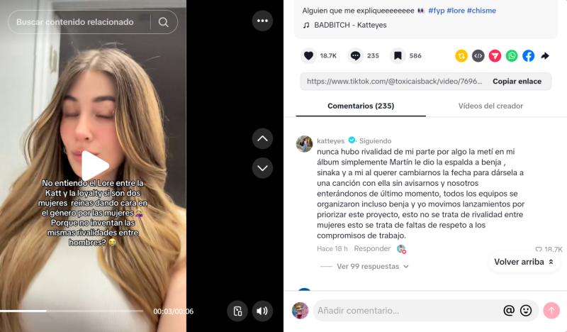 Katteyes respondió y descartó una rivalidad con Loyaltty | Crédito: Instagram @toxicaisback