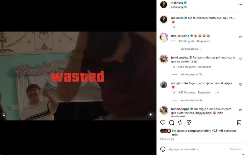 Pangal Andrade no fue elegido por su hija | Crédito: Instagram @melinoto