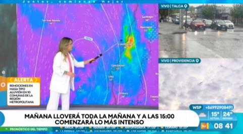 Michelle Adam anticipa intensa lluvias para este martes en Chile.