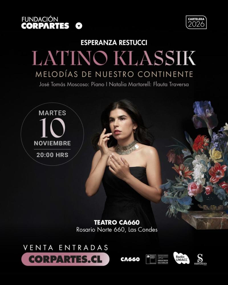 Soprano Esperanza Restucci presenta en el Teatro CA660: "Latino Klassik: Melodías de nuestro continente".