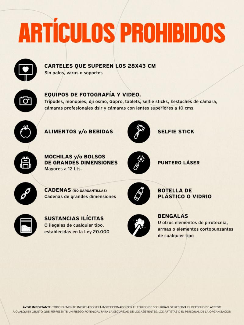Artículos prohibidos en Festival BAMBA | LOTUS