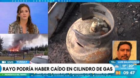 Rayo provoca incendio en casa de Yungay.
