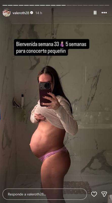 Vale Roth reveló cuánto falta para conocer a su tercer hijo | Crédito: Instagram @valeroth28