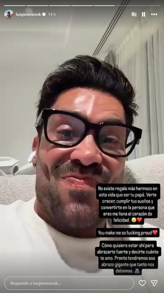 Luis Jiménez se muestra orgulloso de su hijo mayor | Crédito: Instagram @luisjimenezok
