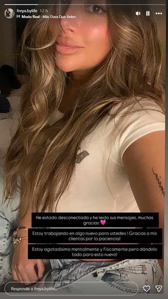 Valentina Castro reapareció en redes tras acusar a Jean Paul Pineda de VIF | Crédito: Instagram @freya.bylife