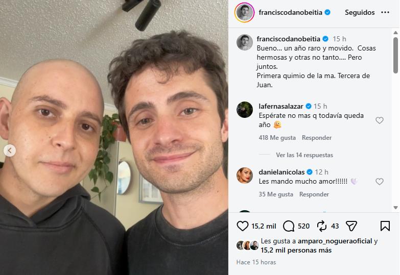 Francisco Dañobeitía junto a su amigo Juan José Ramdohr | Crédito: Instagram @franciscodanobeitia