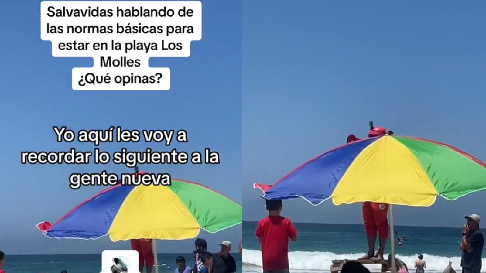 Salvavidas se llenó de halagos en playa Los Molles por recordar normas de convivencia