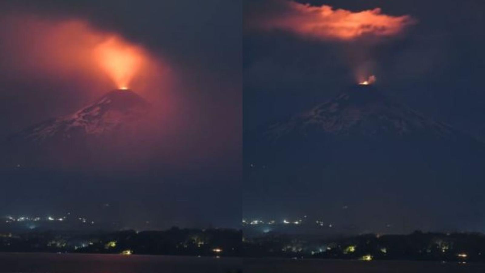 Fotógrafo capturó video de una tormenta sobre el volcán Villarrica