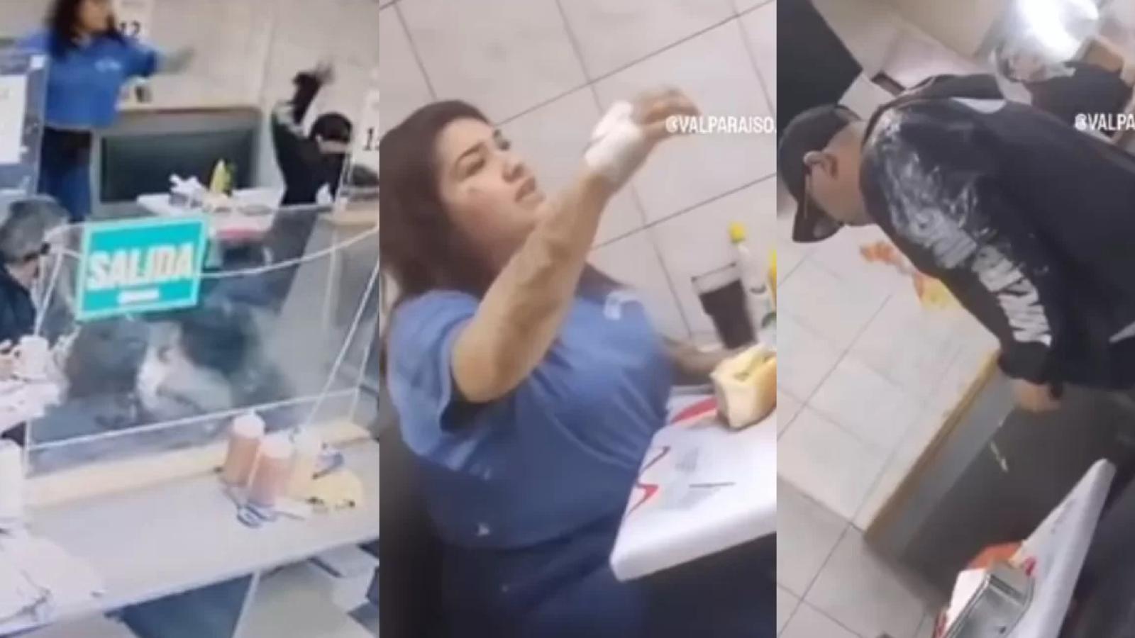 Mujer que lanzó completo a sujeto en Viña del Mar rompió el silencio. Créditos: Captura